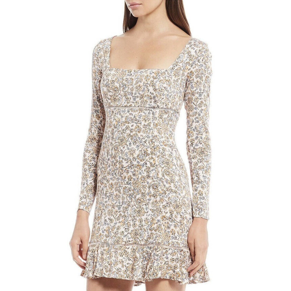 Free People Boheme Mini Dress Long Sleeved Size 4 Bohemian Floral